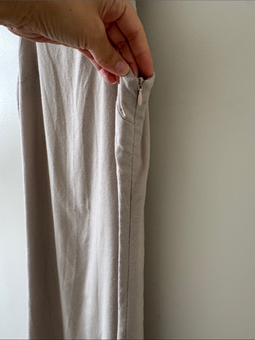 Commense Linen Blend Square Neck Maxi Dress Side Slits Beige Taupe XS Coastal - Picture 4 of 7